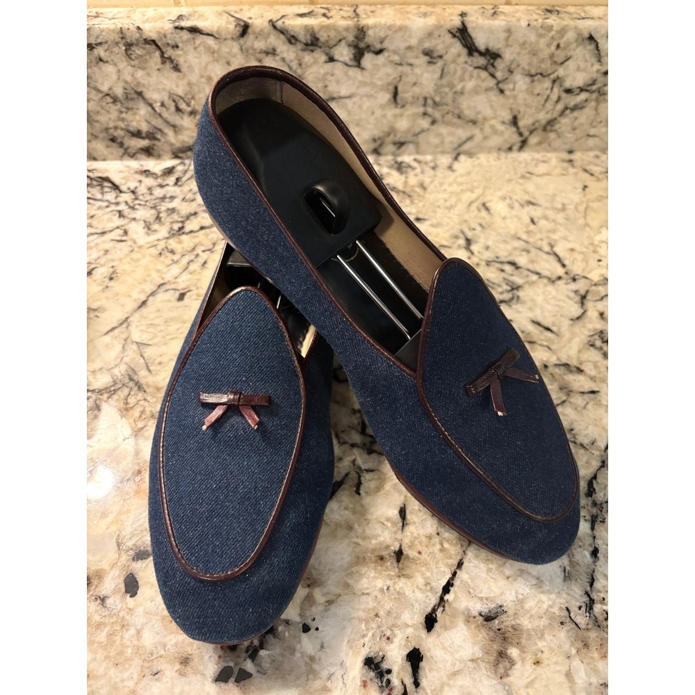 Men's Belgian Shoes Mr. Casual Denim Loafers 9.5 M (10-10.5 Slim) Vibram Rare